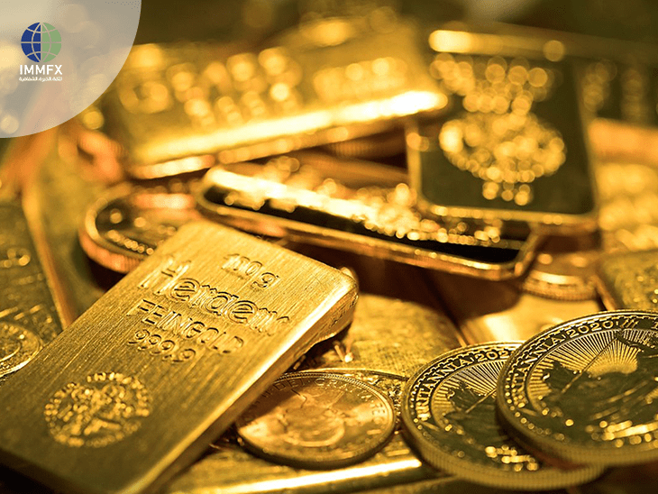 ارتفاع الذهب وسط تراجع الدولار الامريكي